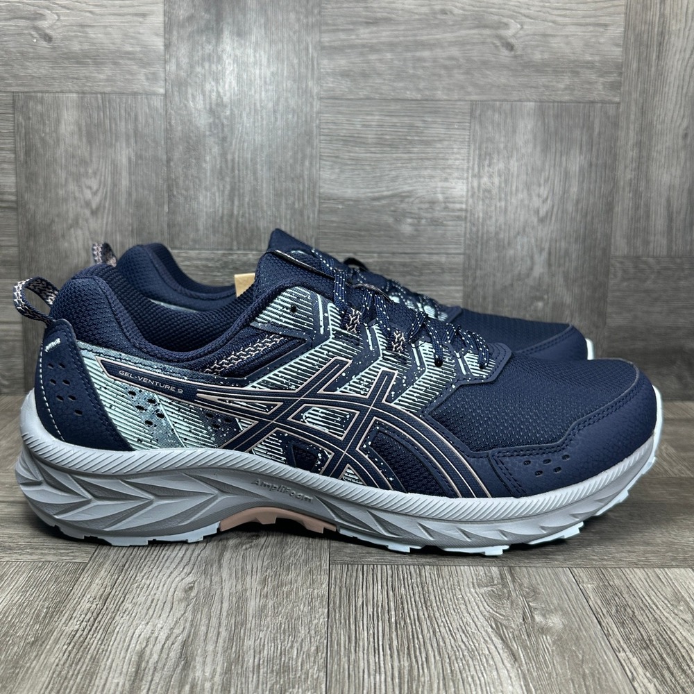 ASICS Gel-Venture 9 Shoes Womens 12 Navy Blue Trail Running Athletic NEW